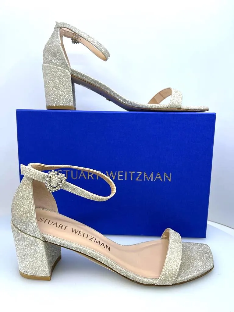 STUART WEITZMAN NUDISTCURVE BLOCK HEEL SANDALS
