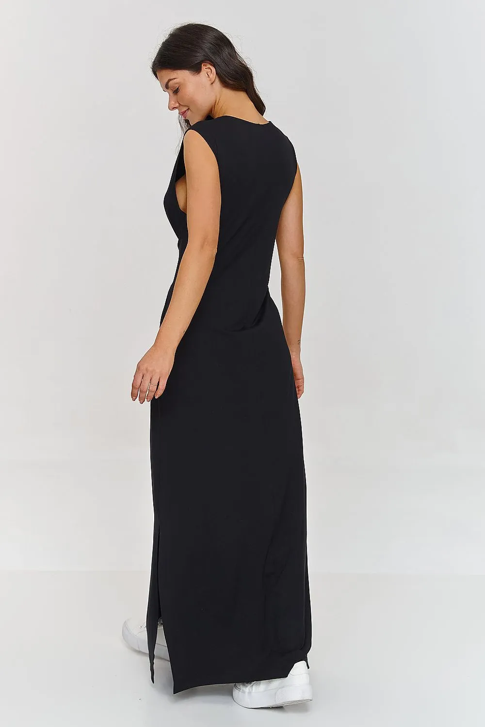 Stylish light viscose knit maxi dress