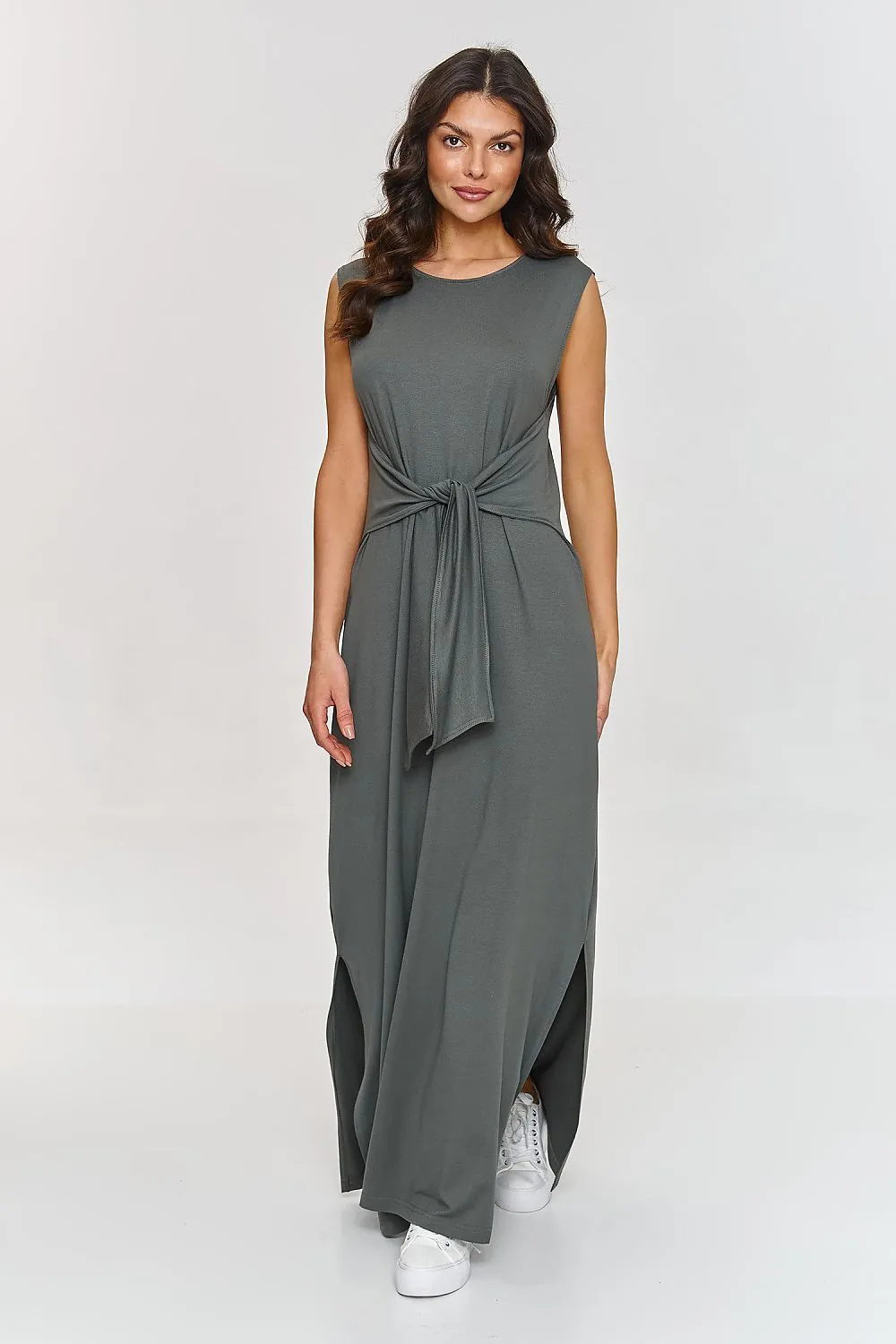 Stylish light viscose knit maxi dress