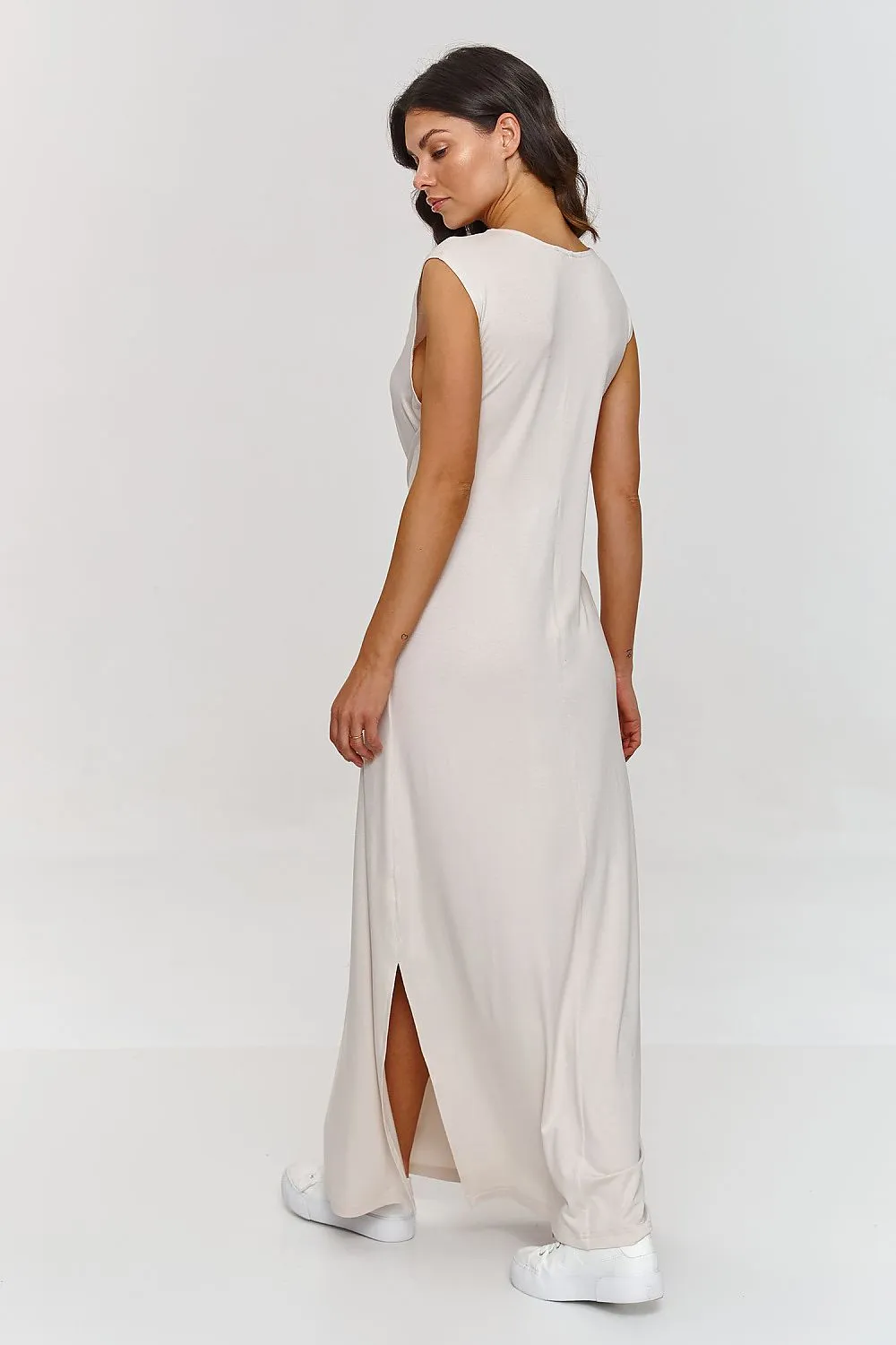 Stylish light viscose knit maxi dress