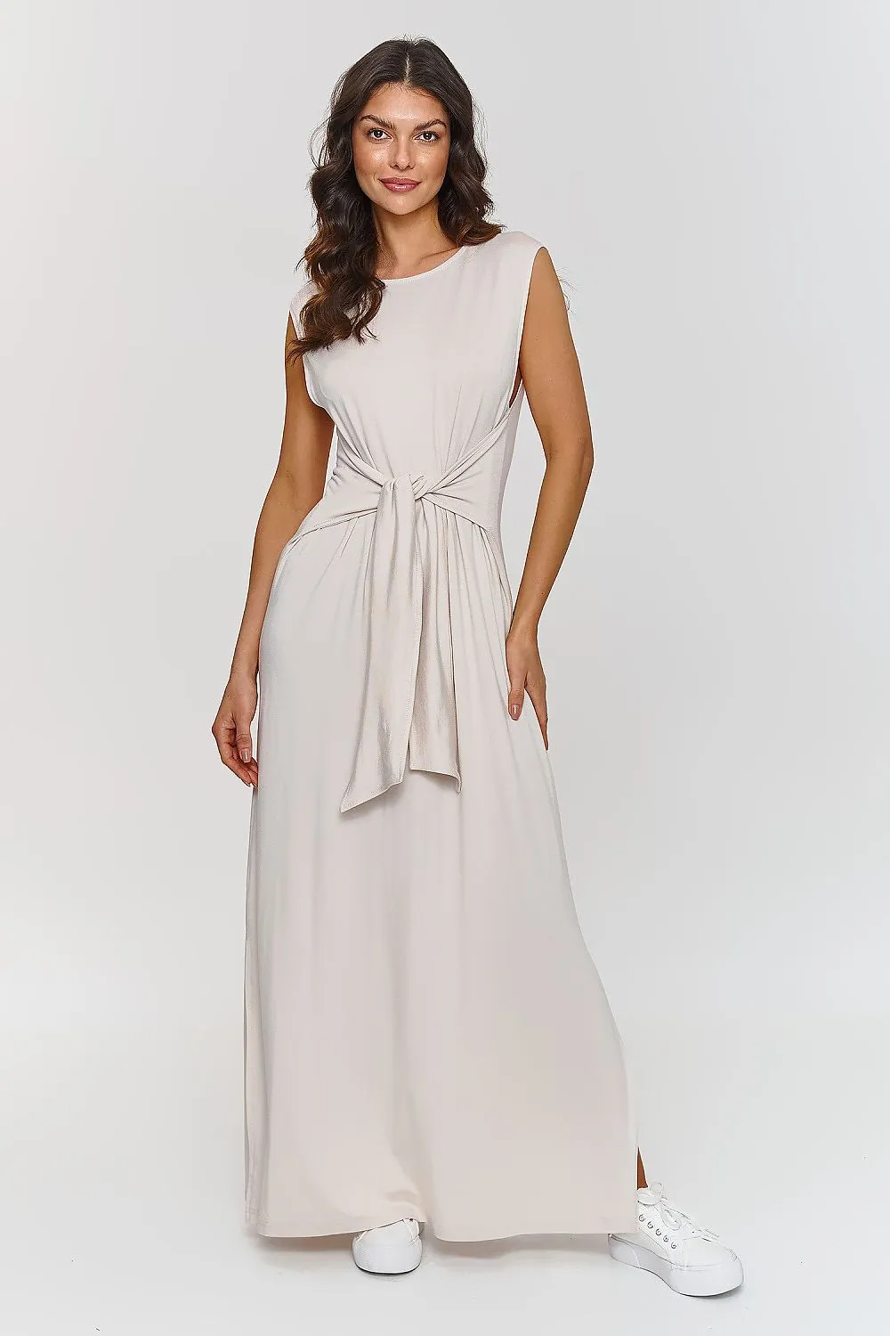 Stylish light viscose knit maxi dress