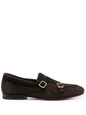 Suede Double-Buckle Loafer