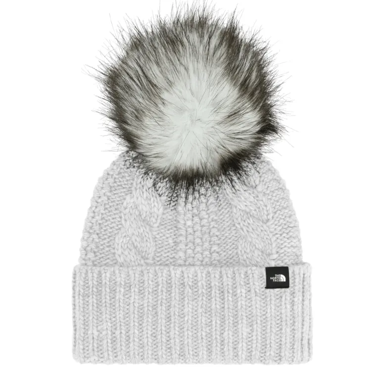 The North Face Kids Oh-Mega Fur Pom Beanie (TNF Light Grey Heather)