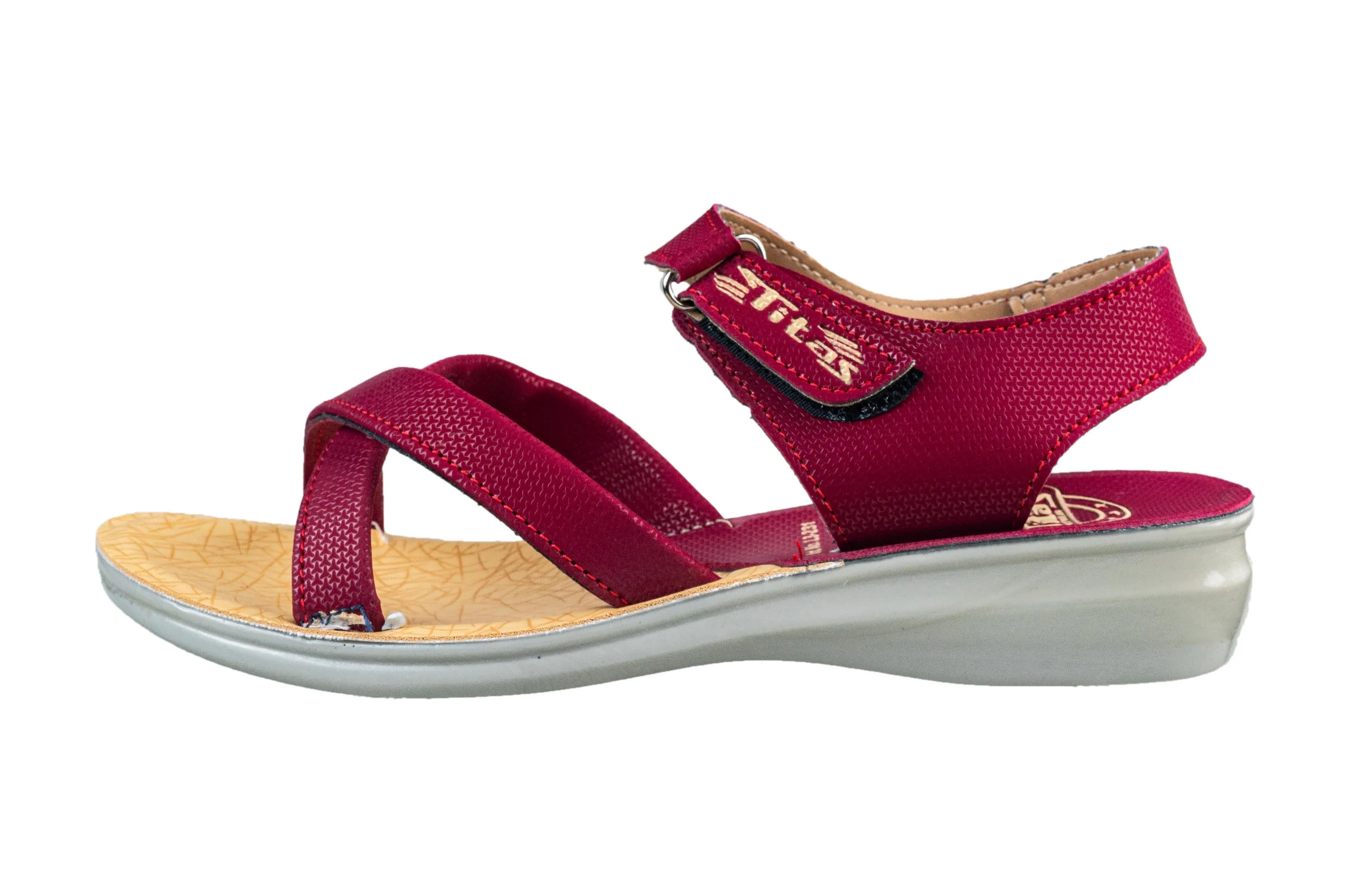 Titas Ladies Red / Beige Sandal PU