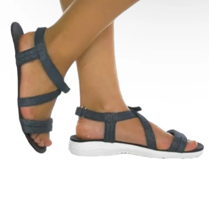TREASUR7 Women's CrissCross Strap Flat Sandals