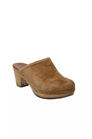 UGG AUSTRALIA SUEDE SLIDE-ON ABBIE CLOG MULES