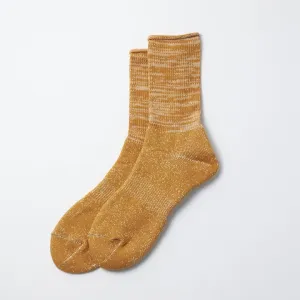 Washi Pile Crew Socks - Dark Yellow