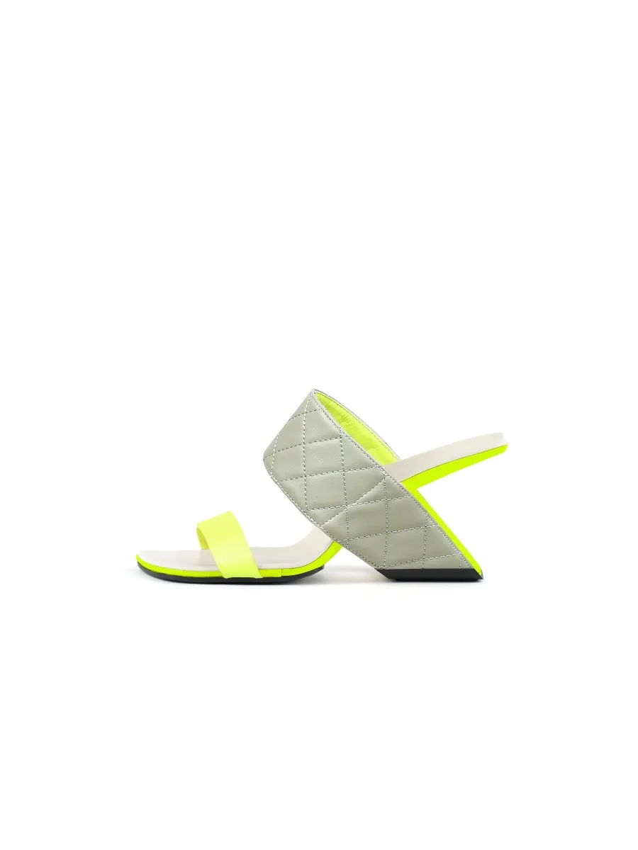 Wedge Heel Genuine Leather Neon Green Sandal