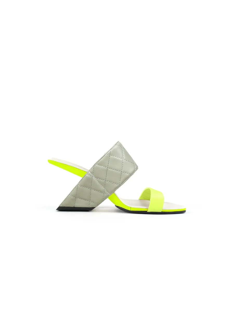 Wedge Heel Genuine Leather Neon Green Sandal