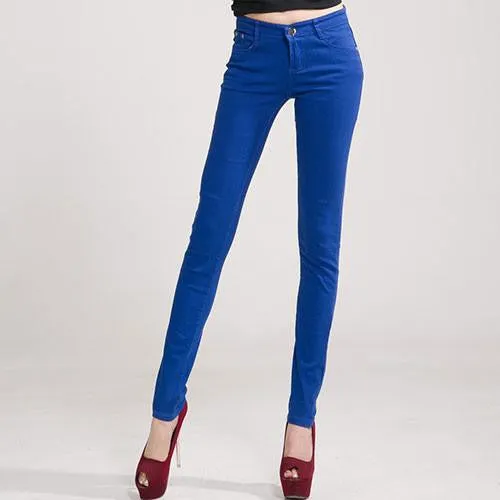 Women's Candy Pants Pencil Trousers Spring Fall Khaki Stretch Pants For Women Slim Ladies Jean Trousers Female