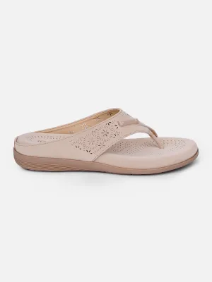 Women's Cream Thong Sandals (IU6009)