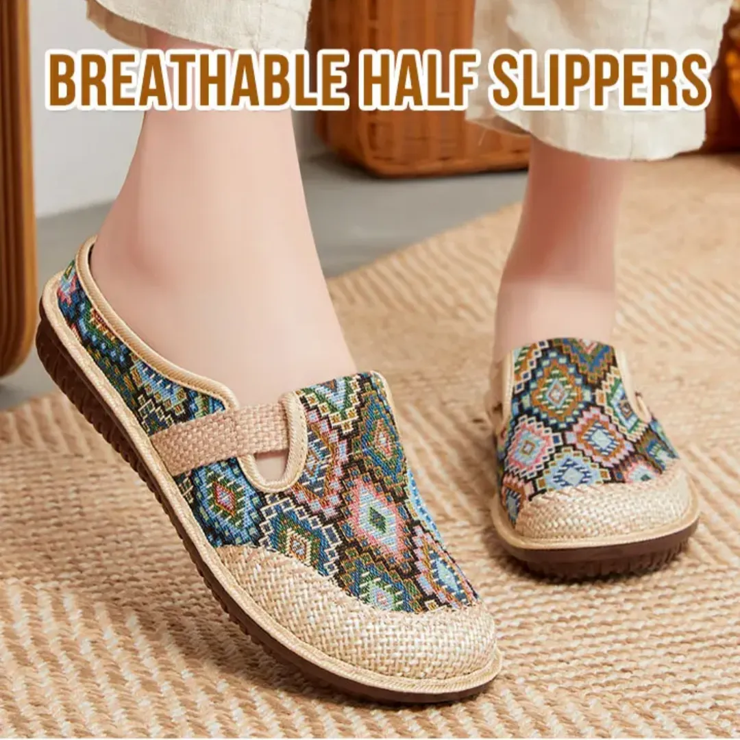 Zana | Embroidered Aztec Pattern Design Sandal