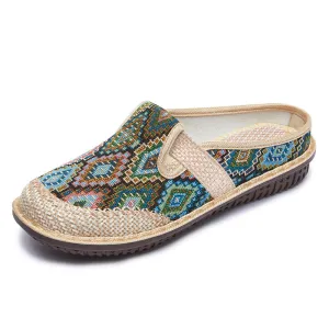 Zana | Embroidered Aztec Pattern Design Sandal