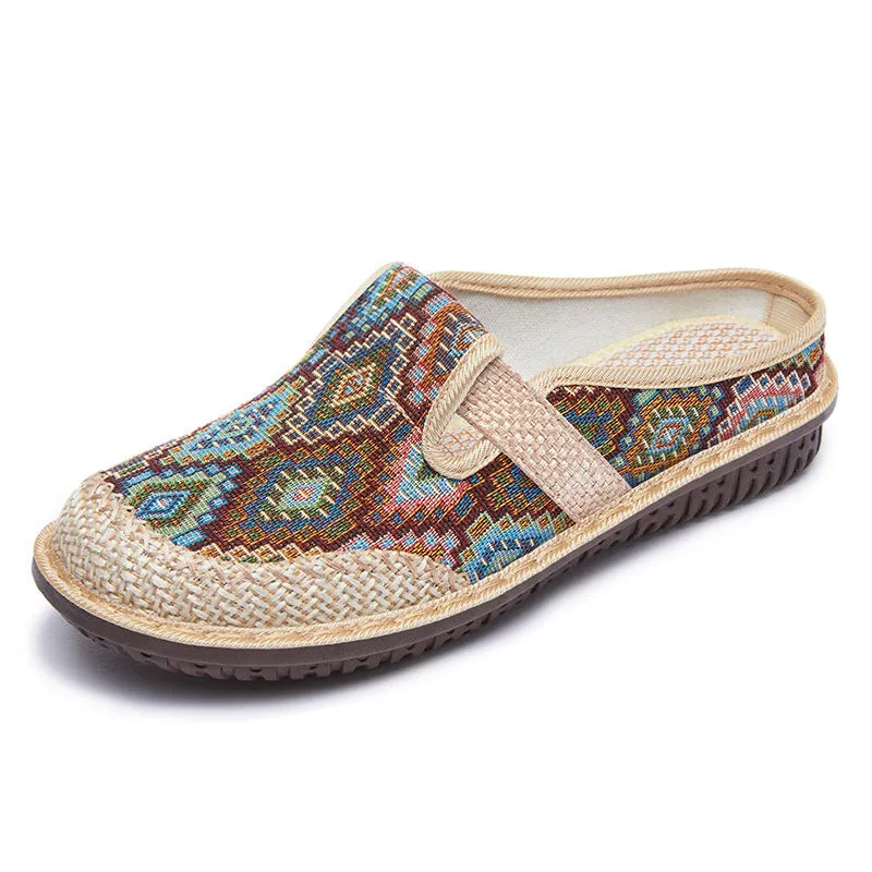 Zana | Embroidered Aztec Pattern Design Sandal