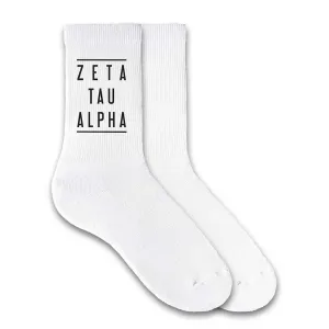 Zeta Tau Alpha Sorority Crew Socks